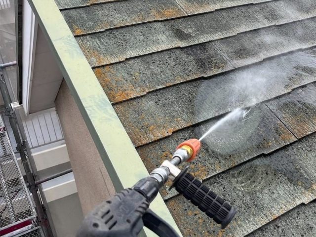 小野市で屋根の高圧洗浄